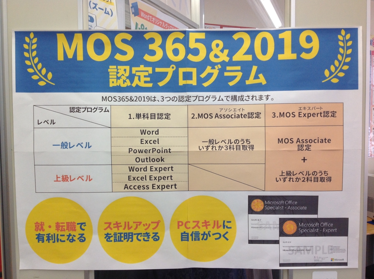 MOS365＆2019認定プログラム