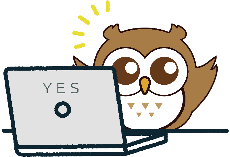 フクロウとパソコン